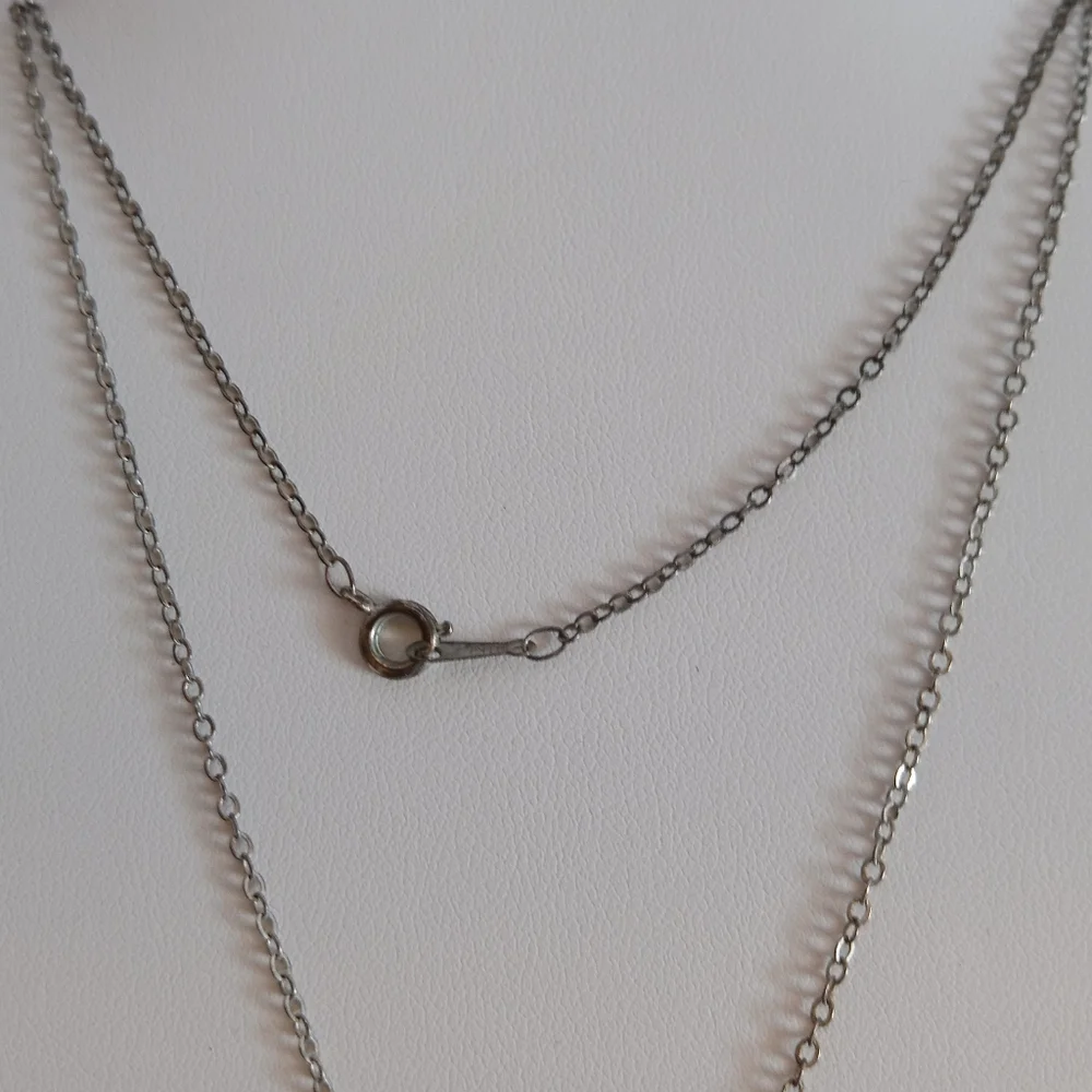 Beautiful 31" Agate Geode Slice Pendant SSilver Chain Spring Ring Vibrant Color - Picture 3 of 6